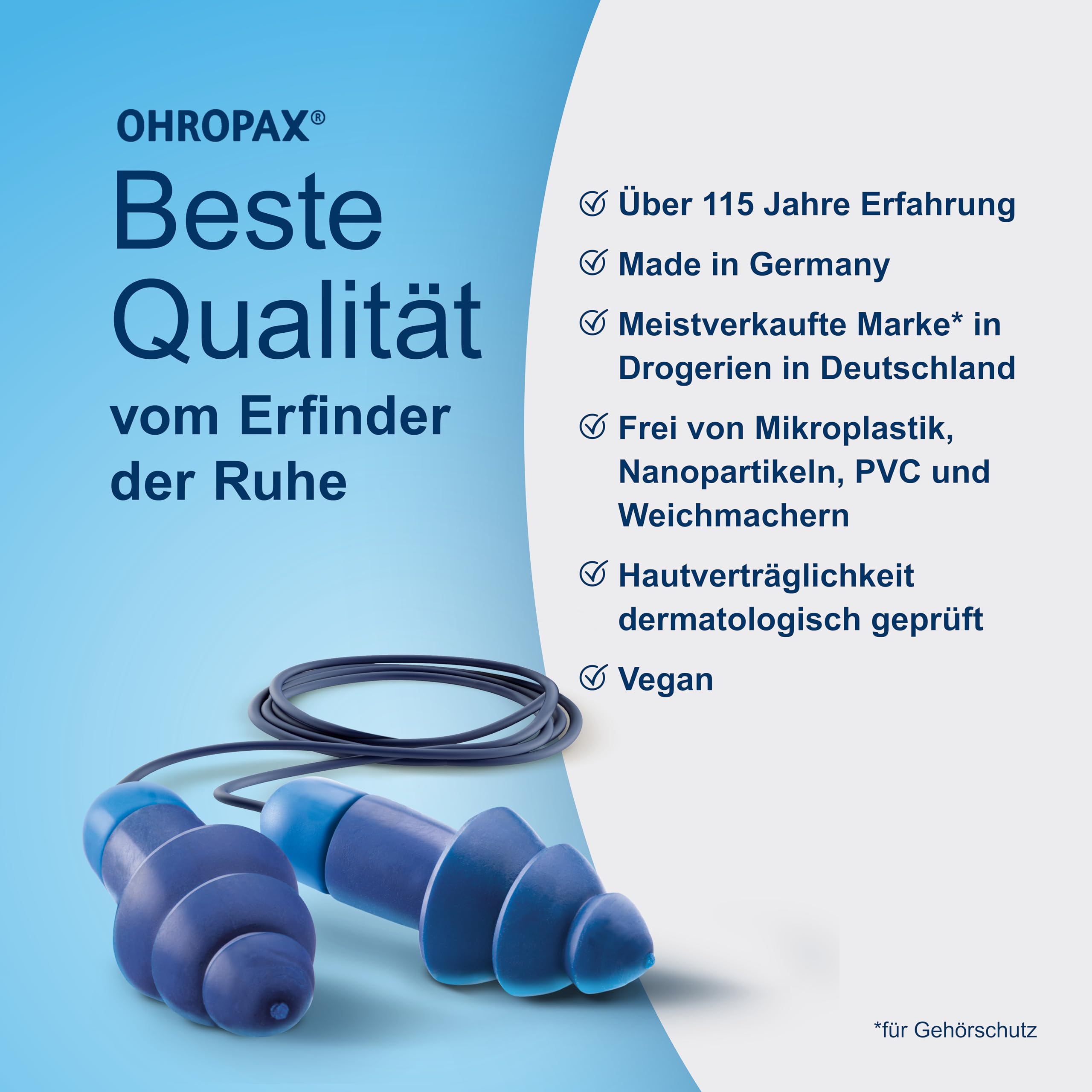 OHROPAX Profesjonalne zatyczki do uszu – ochrona słuchu z miękkimi lamelkami – wartość izolacji akustycznej SNR 29 dB – ochrona przed hałasem w przypadku krótkich oddziaływań hałasu, takich jak