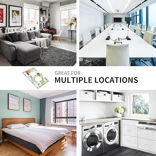 Miniatura 7 de Placas de interruptor de luz dúplex individuales y cubiertas de enchufe, placa de pared eléctrica decorativa para receptáculo, decoración de enchufe