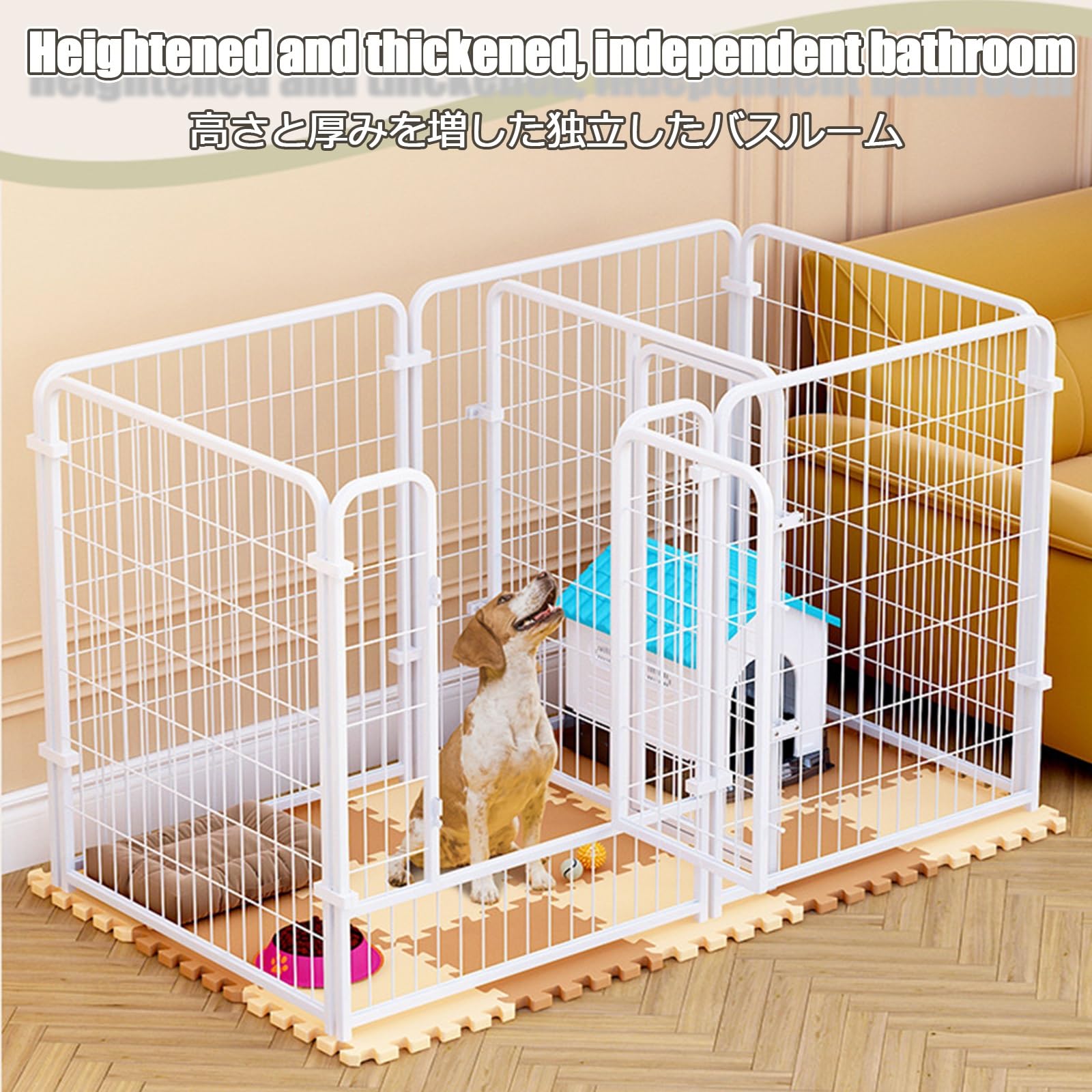 Recinto Per Piccoli Animali Recinto Per Animali Domestici Con Porta Recinto Per Cani Da Interno Recinto Metallo Gabbia Per Piccoli Animali Ampliabili Recinto Per Cani In Ferro(White 4-pack,60