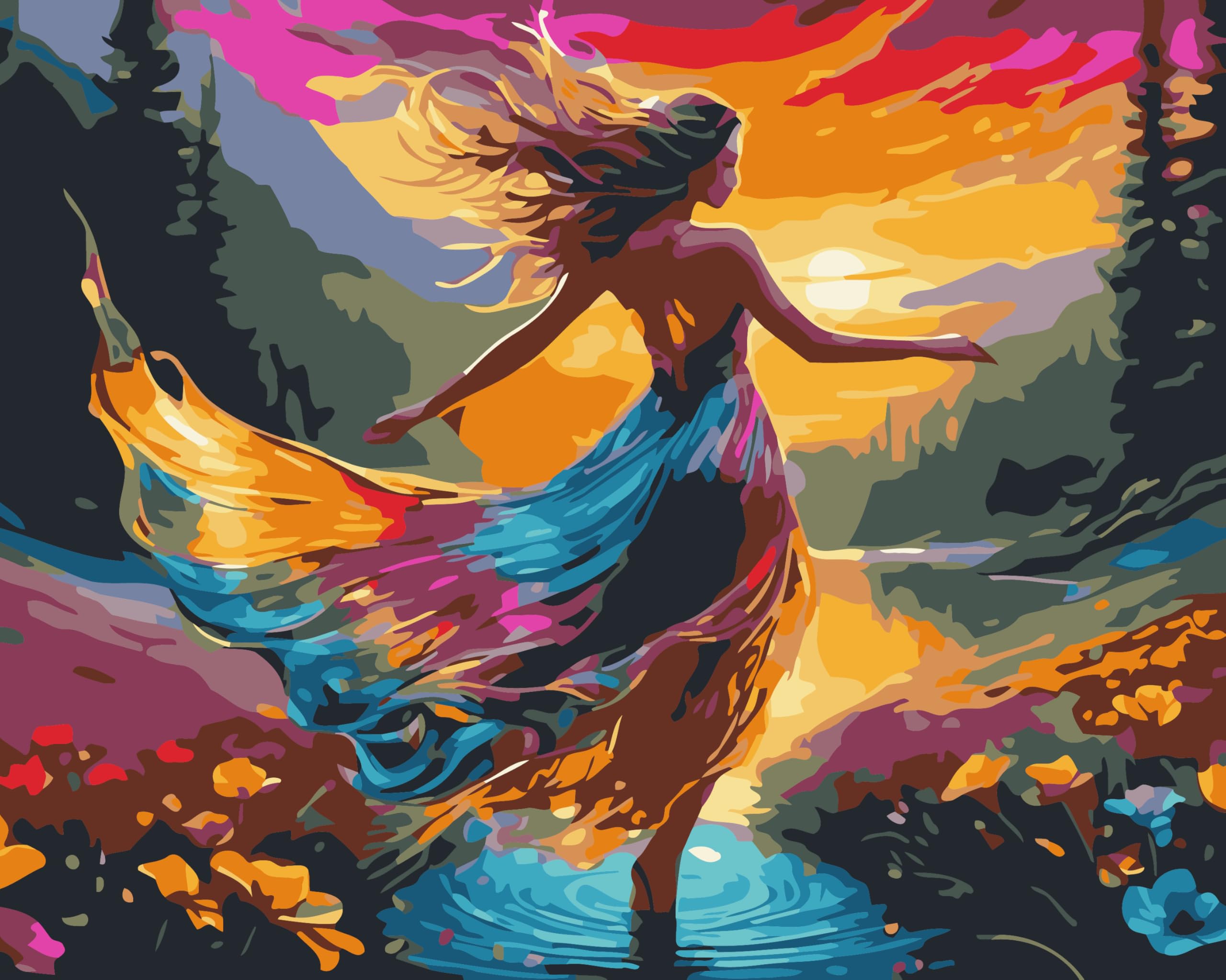 CaptainCrafts Paint by Numbers, DIY Oil Painting Paint by Numbers for Adults Beginner Canvas Acrylic Paint by Numbers Kits Arts Craft Set 16x20 Inch (Frameless, Romantic Girl) — image 1