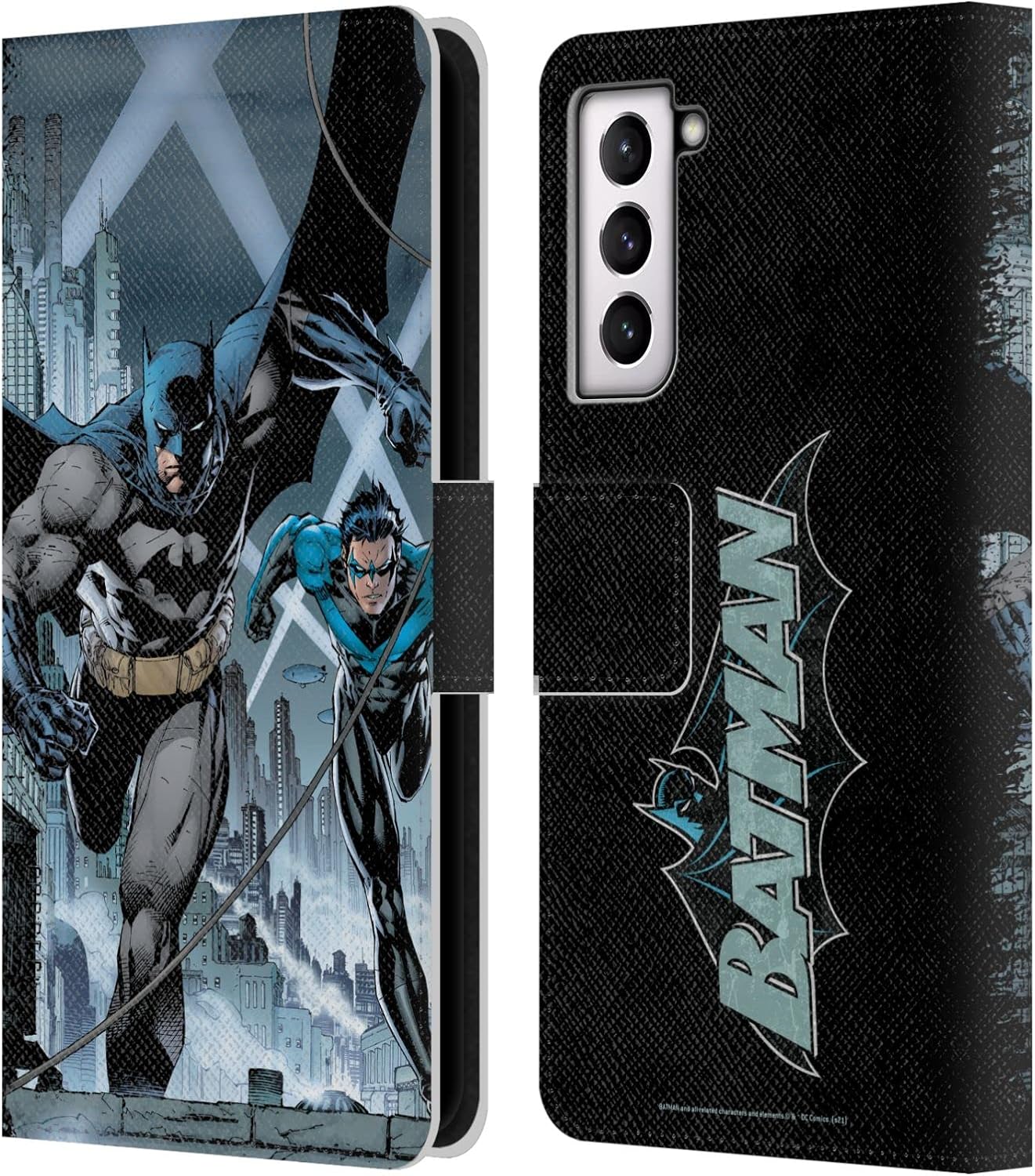 Head Case Designs Officially Licensed Batman DC Comics #615 Nightwing Cover Hush Leather Wallet Case Compatible with Samsung Galaxy S21 5G