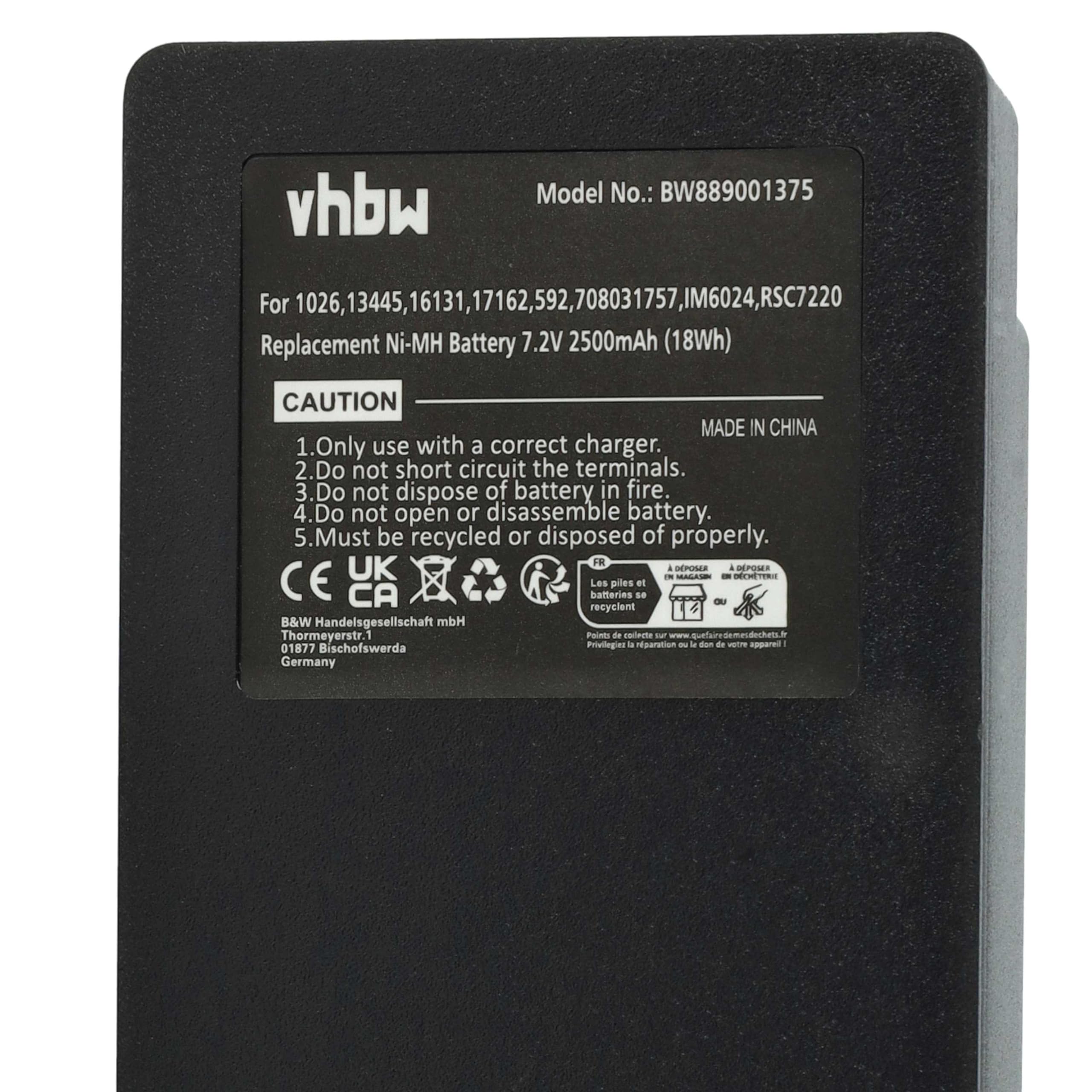 vhbw 5X batería Compatible con Scanreco Palfinger, RC400, PALFINGER 592 Mando a Distancia Industrial (2500 mAh, 7,2 V, NiMH) - Negro
