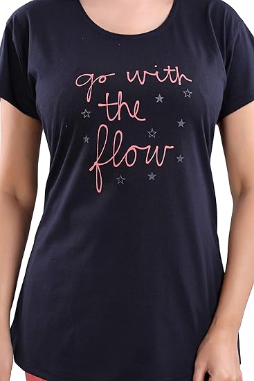 DZZO Women's Cotton Printed Night Suit