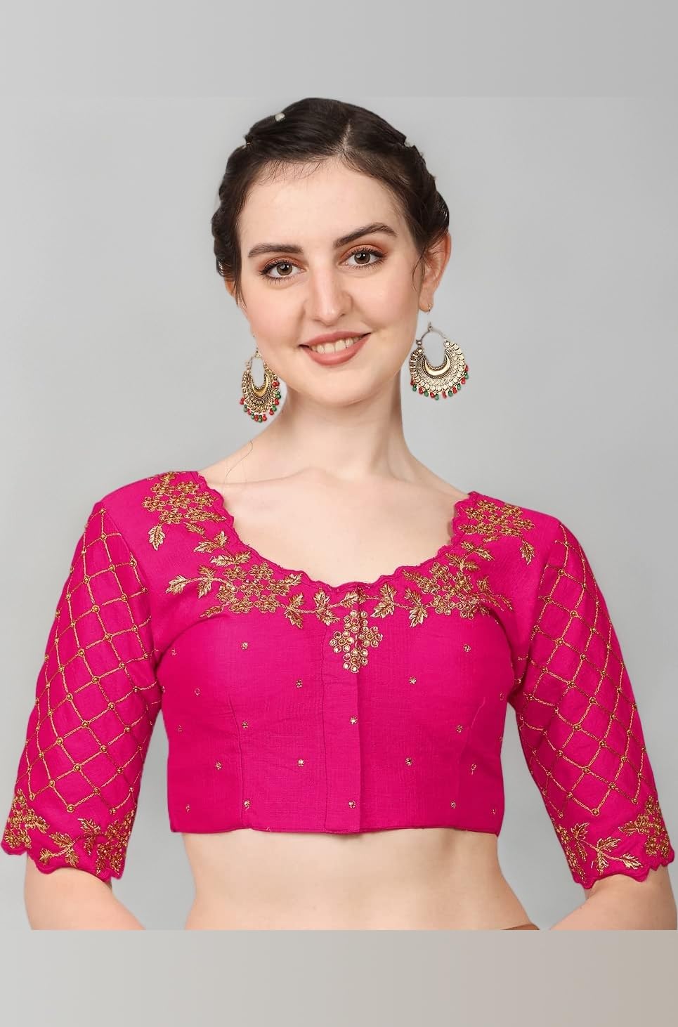women's embroidery handwork, rough cut work stone work readymade blouse