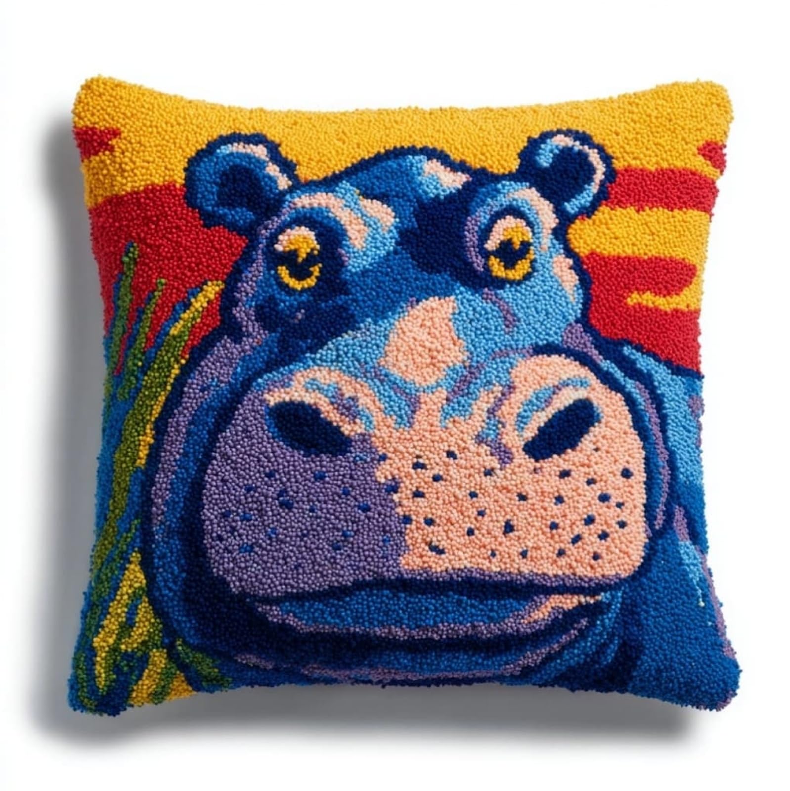 AxiangziK Latch Hook Cushion Kits for Adults Beginners,Cartoon Hippo