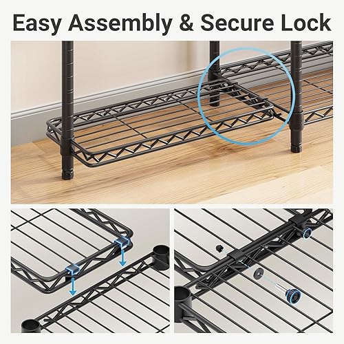 Miniatura 4 de VIPEK V3 Nano Perchero con 4 semirestantes y 3 estantes estándar, perchero para colgar ropa, sistema de armario independiente, armario de metal