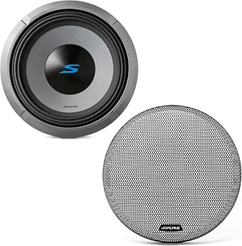 مضخم صوت Alpine S2-W8D2 S Series 8 Dual 2-Ohm 900W KTE-8G.3 مقاس 8 بوصات لمجموعة مضخم الصوت Apline المختارة