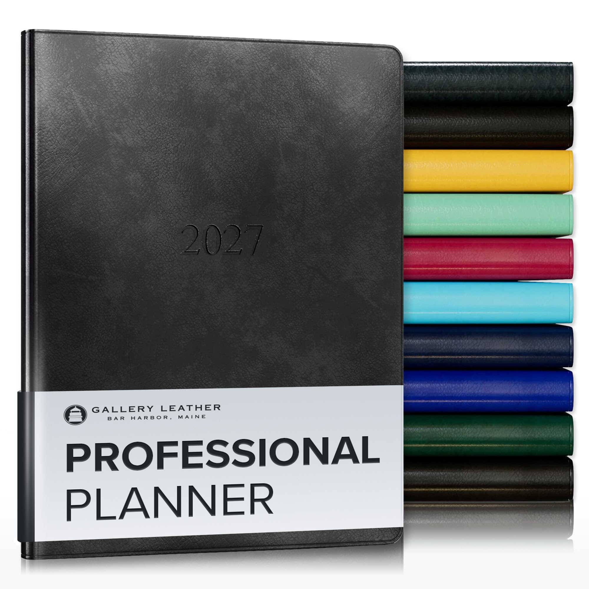Gallery Leather Professional Weekly Monthly Planner 2027 Acadia Black