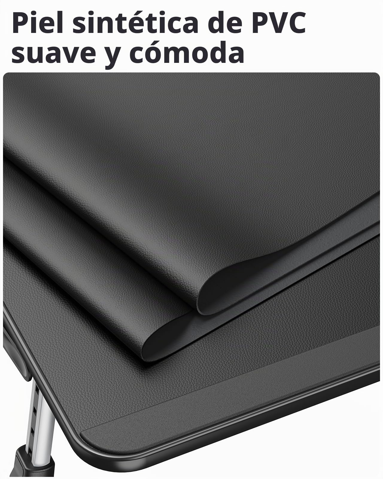 Mesa de Cama, SAIJI Lapdesk, ángulo de Altura Ajustable, Plegable, hasta 17in portátil, Cama, sofá, Tabla (Negro, 52 * 30cm)