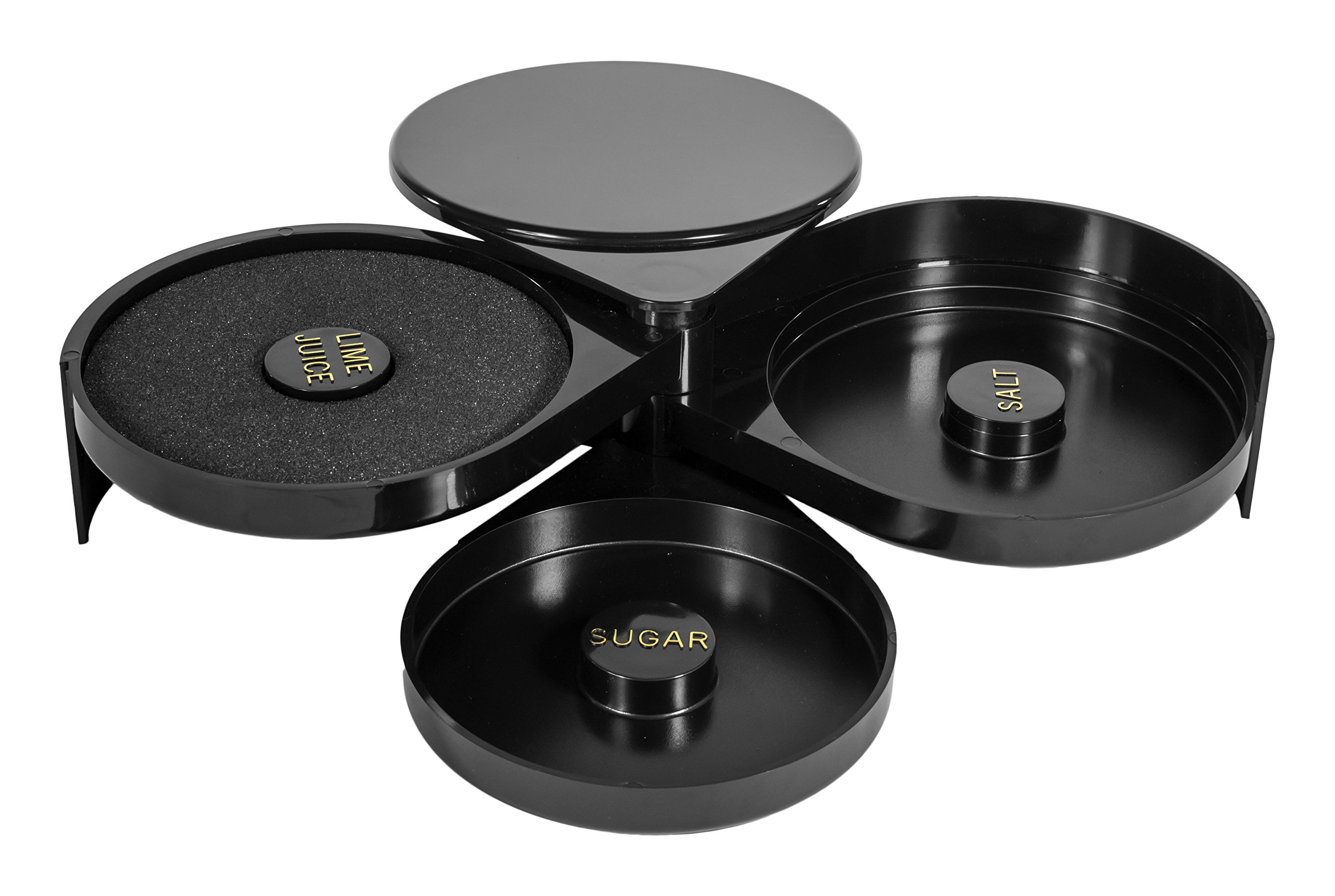 Black Plastic 3 Tray Glass Rimmer, Each