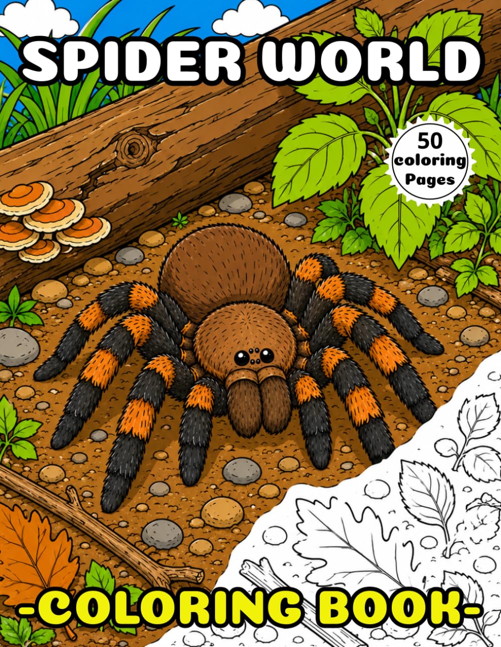 Spider World Coloring Book: Creepy Crawly Spider Designs for Kids and Adults