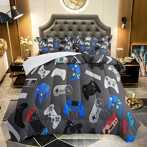 Miniatura 16 de AILONEN Juego de edredón de videojuegos para adolescentes y niños, juego de ropa de cama de videojuegos, edredón de videojuegos, juego de cama