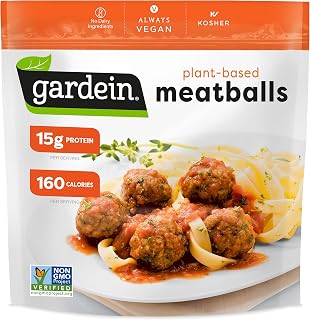 Gardein Classic Meatless Meatballs: Vegan Plant-Based Frozen, 14g Protein, Italian Herbs, 12.7oz Bag