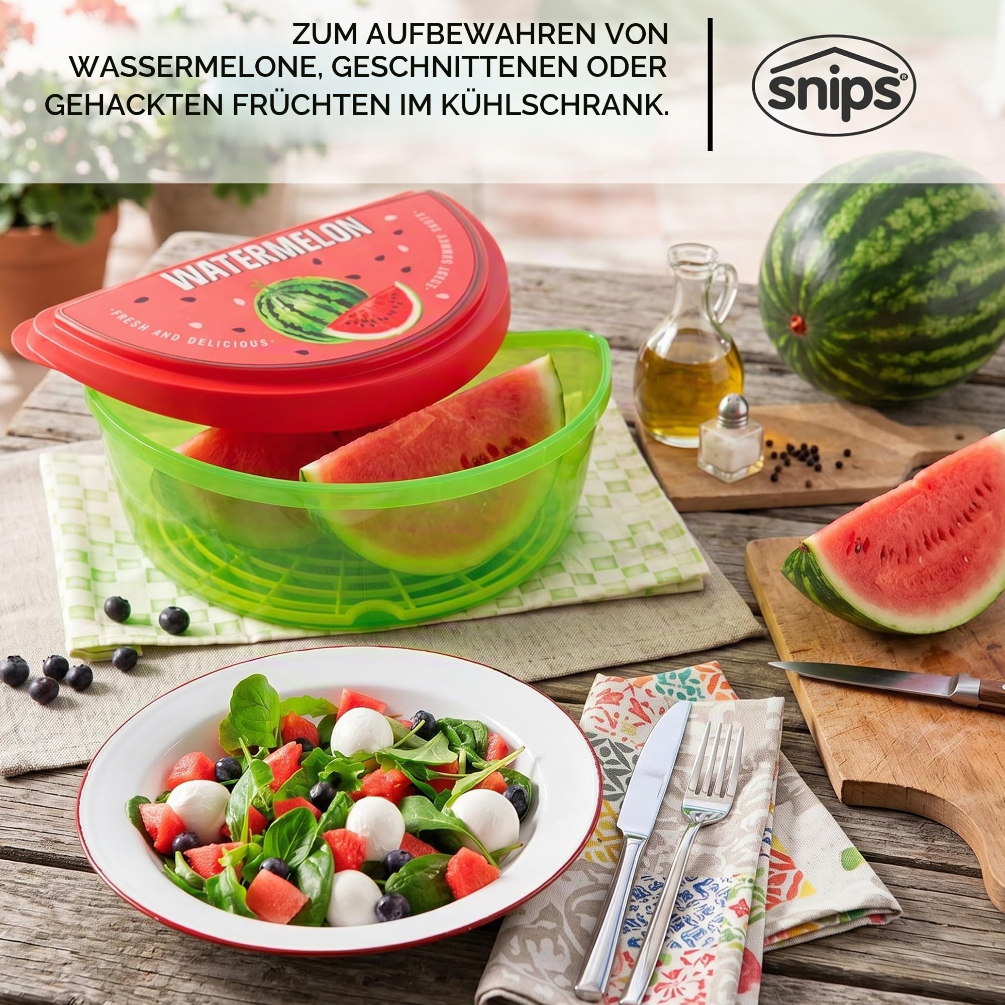 Snips Wassermelonenbox 3 L, Kühlschrankdose mit Gitter, Made in Italy Gewerbe, Industrie & Wissenschaft
