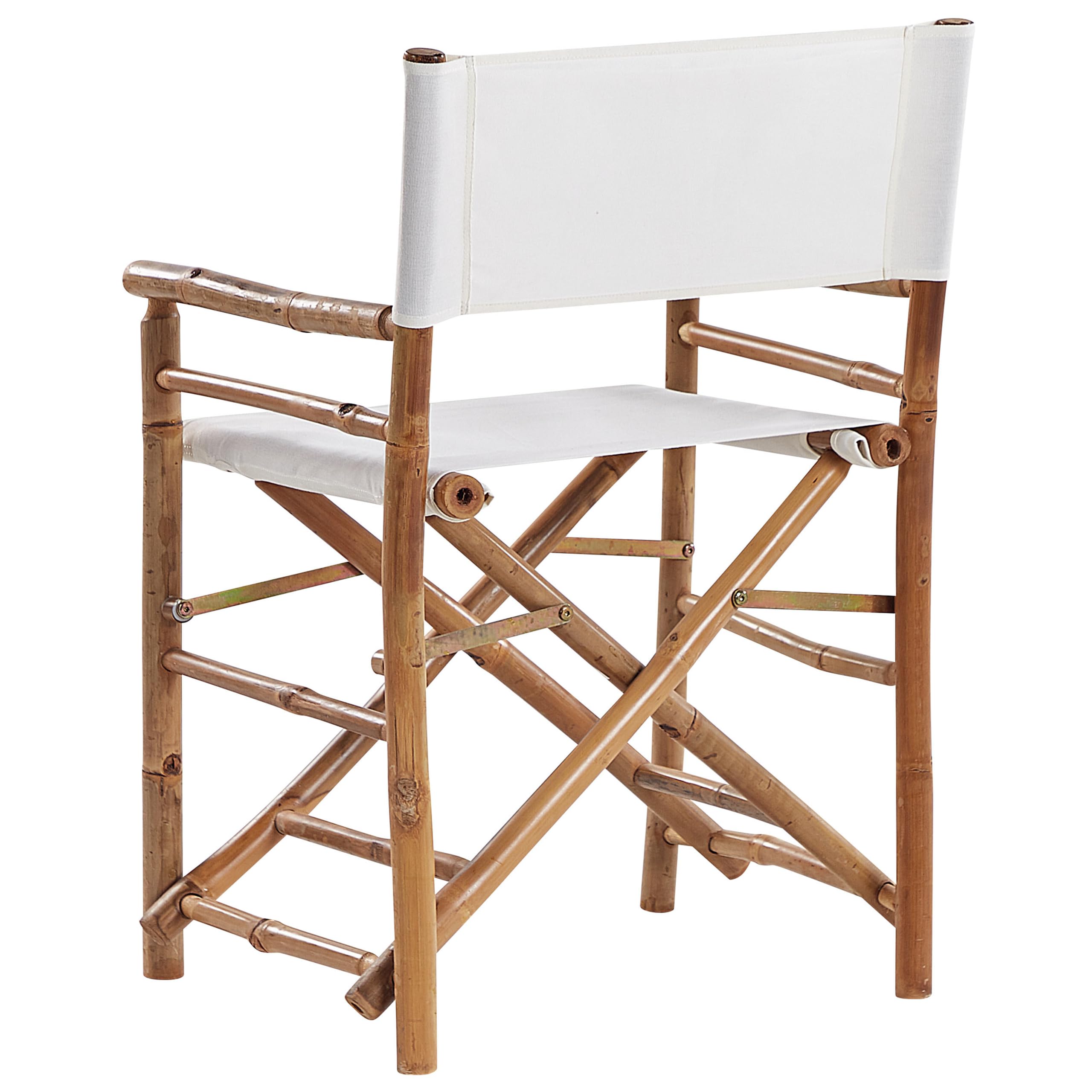 Beliani Conjunto de 2 sillas de bambú sillas de Director Plegables de Exterior Tela Beige Molise