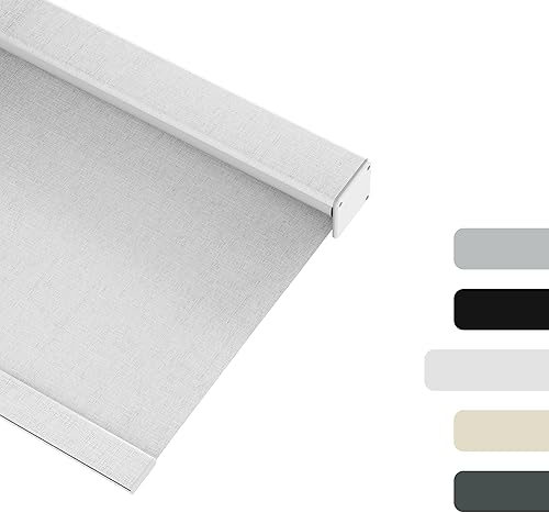 HOTSOON Persianas enrollables de filtrado de luz para ventanas, persianas enrollables sin cordones, 5% de apertura con cenefa de casete, HOTSOON Persianas enrollables de filtrado de luz para ventanas, persianas enrollables sin cordones, 5% de apertura con cenefa de casete,