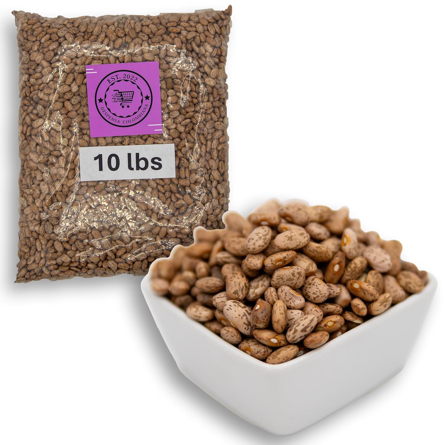 15 Lbs Pinto Beans Dry Bulk - Pinto Beans Bulk Grown in USA - Triple Cleaned Bulk Frijoles Pinto - Despensa Colombiana Dried Frijoles Pintos Ideal for Cooking