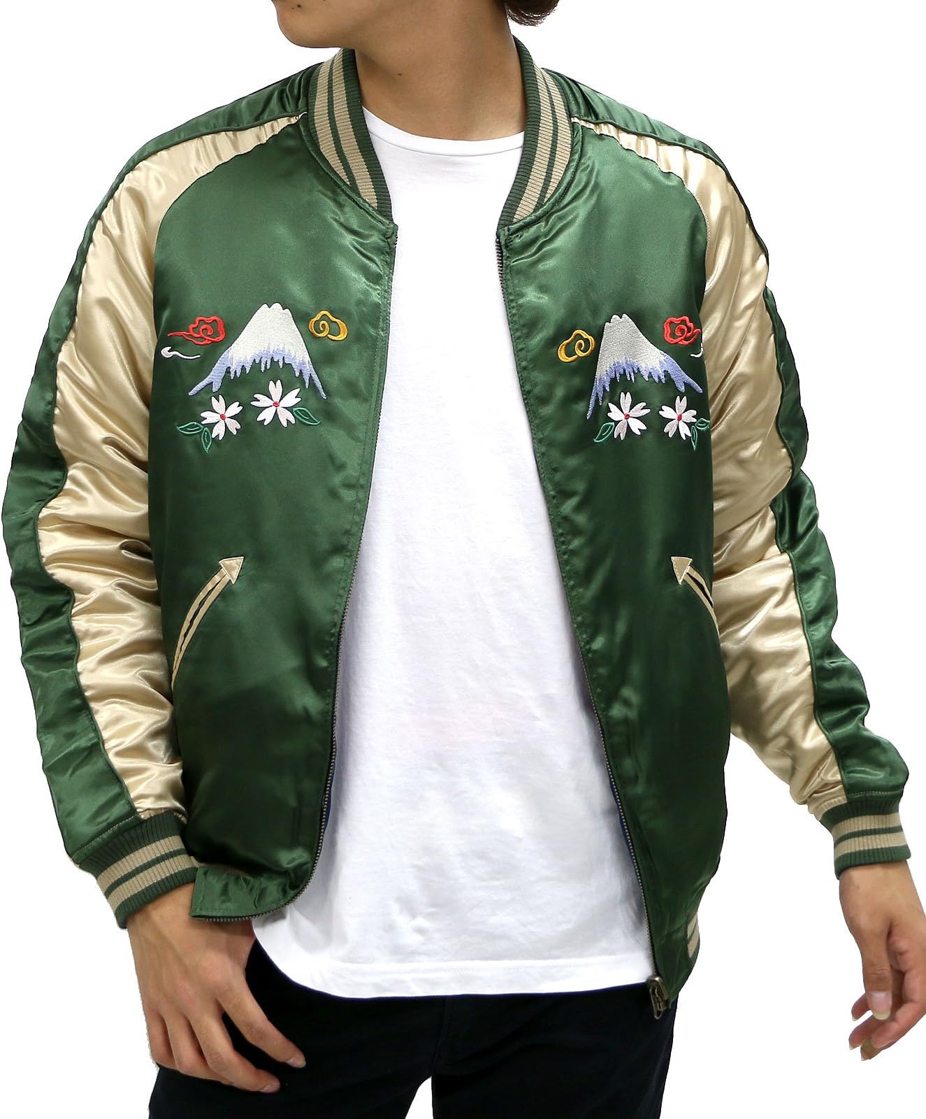 Men's Souvenir Bomber Jacket Reversible Sukajan Embroidered Jacket