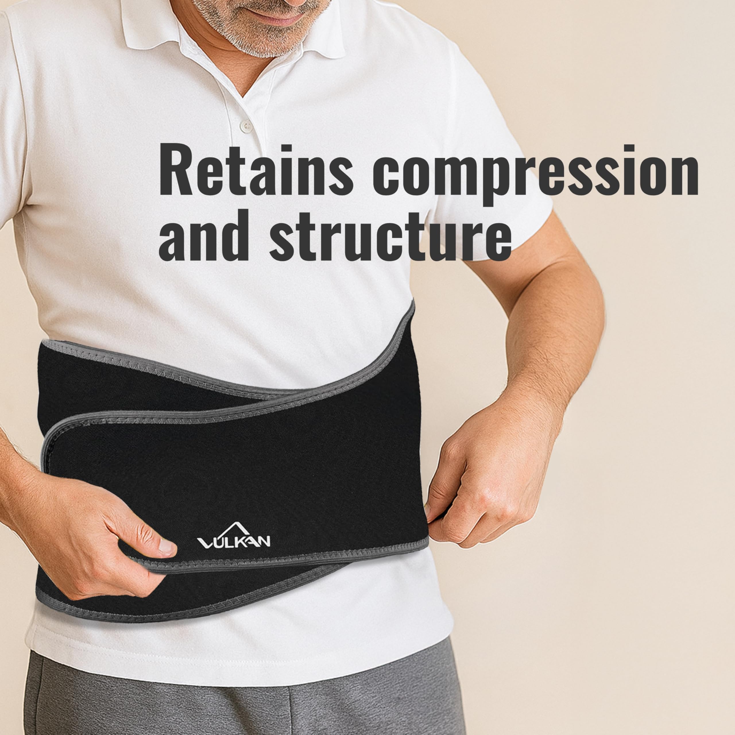 VULKAN Supporto classico per coscia, piccolo, tutore per coscia per stabilità muscolare, manicotto a compressione per lesioni e strappi al tendine del ginocchio, supporto per coscia in neoprene per