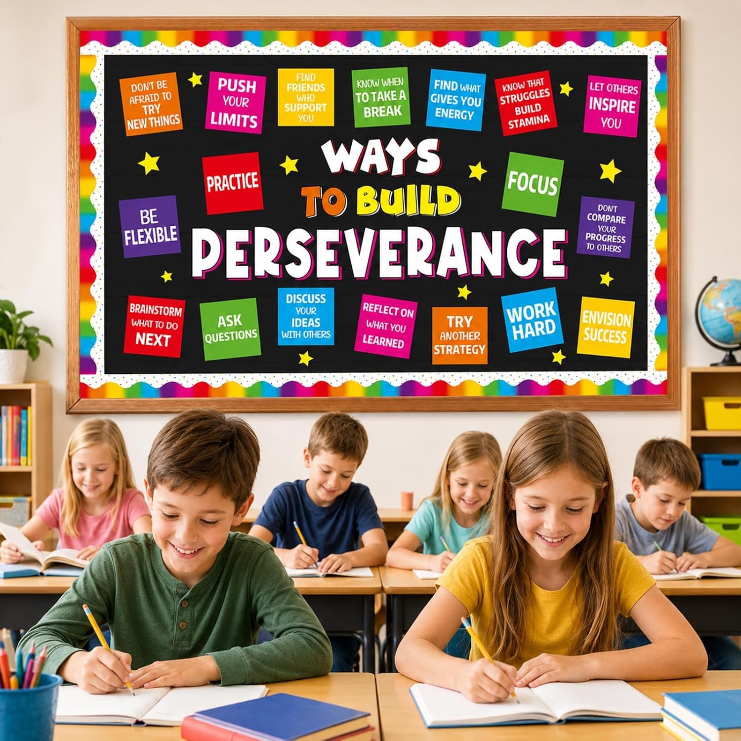 Growth Mindset Bulletin Board Set Motivational Classroom Decorations Ways to Build Perseverance Bulletin Board Positive Affirmation Paper Cutouts for Teachers School Home Chalkboard Door Wall Decor image 5