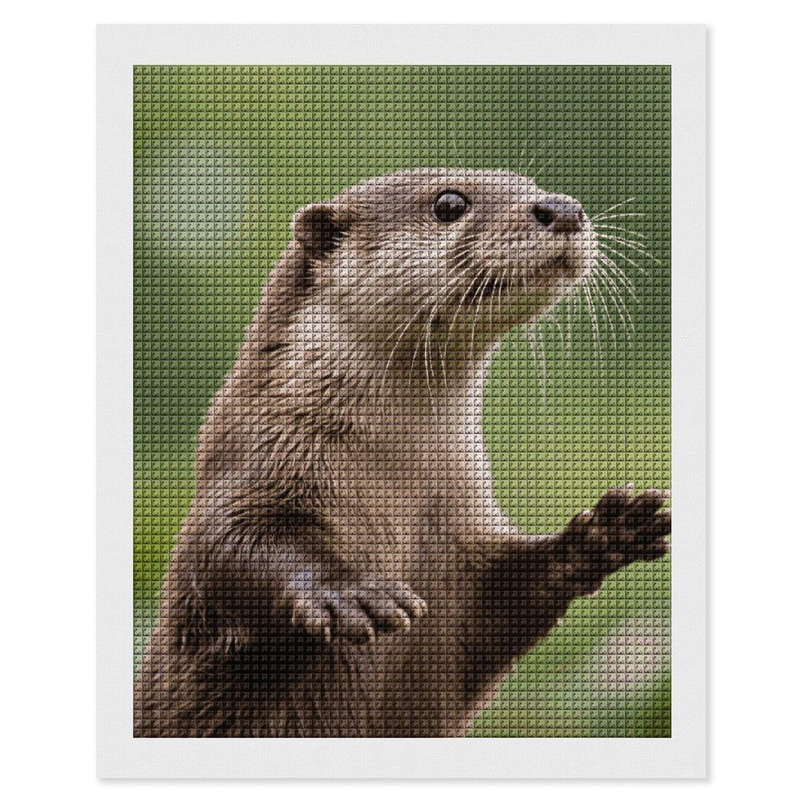 FodPand Clawed Otter 5D Diamond Painting Kits for Adults Beginners Full Drill Square Diamond Dots Pictures Gem Art Supplies for Home Wall Room Decoration DIY Craft Set Gift 16x20