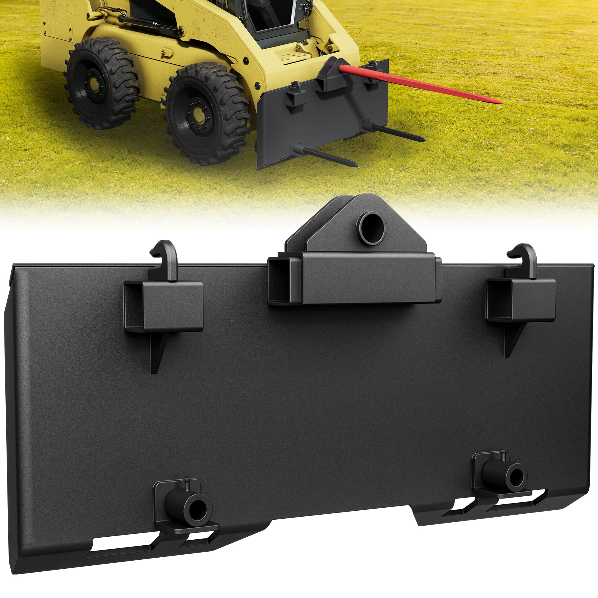 Buy YITAMOTOR 3/8" Thick Skid Steer Plate Attachment with 1x49" Hay