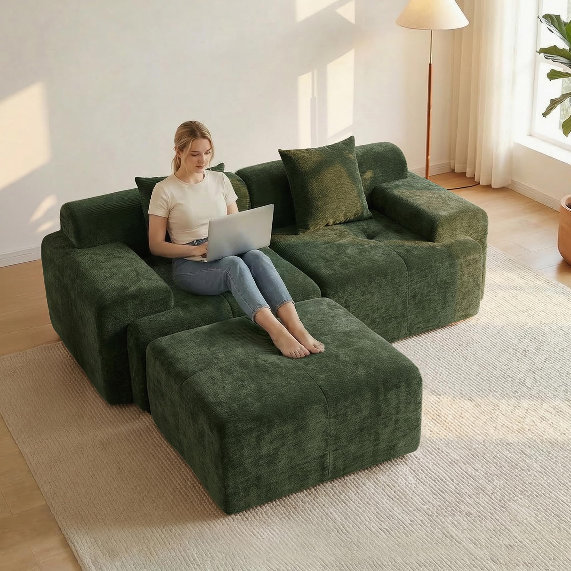 Mifnas 83.5 inch Boneless Loveseat with Ottoman