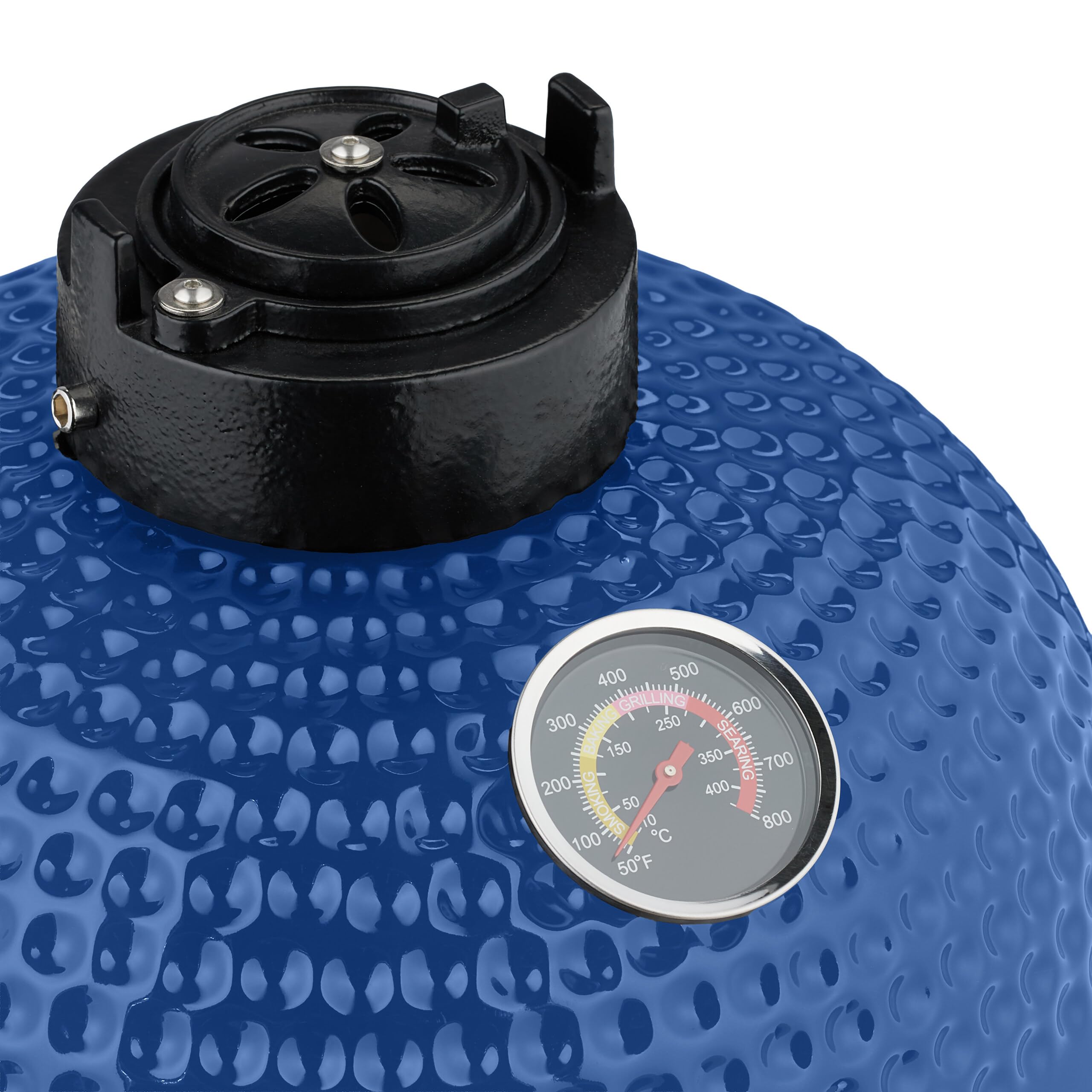 Relaxdays Barbecue a Carbonella Stile Kamado, Griglia Ø 26 cm in Ceramica, BBQ Carbone da Esterno