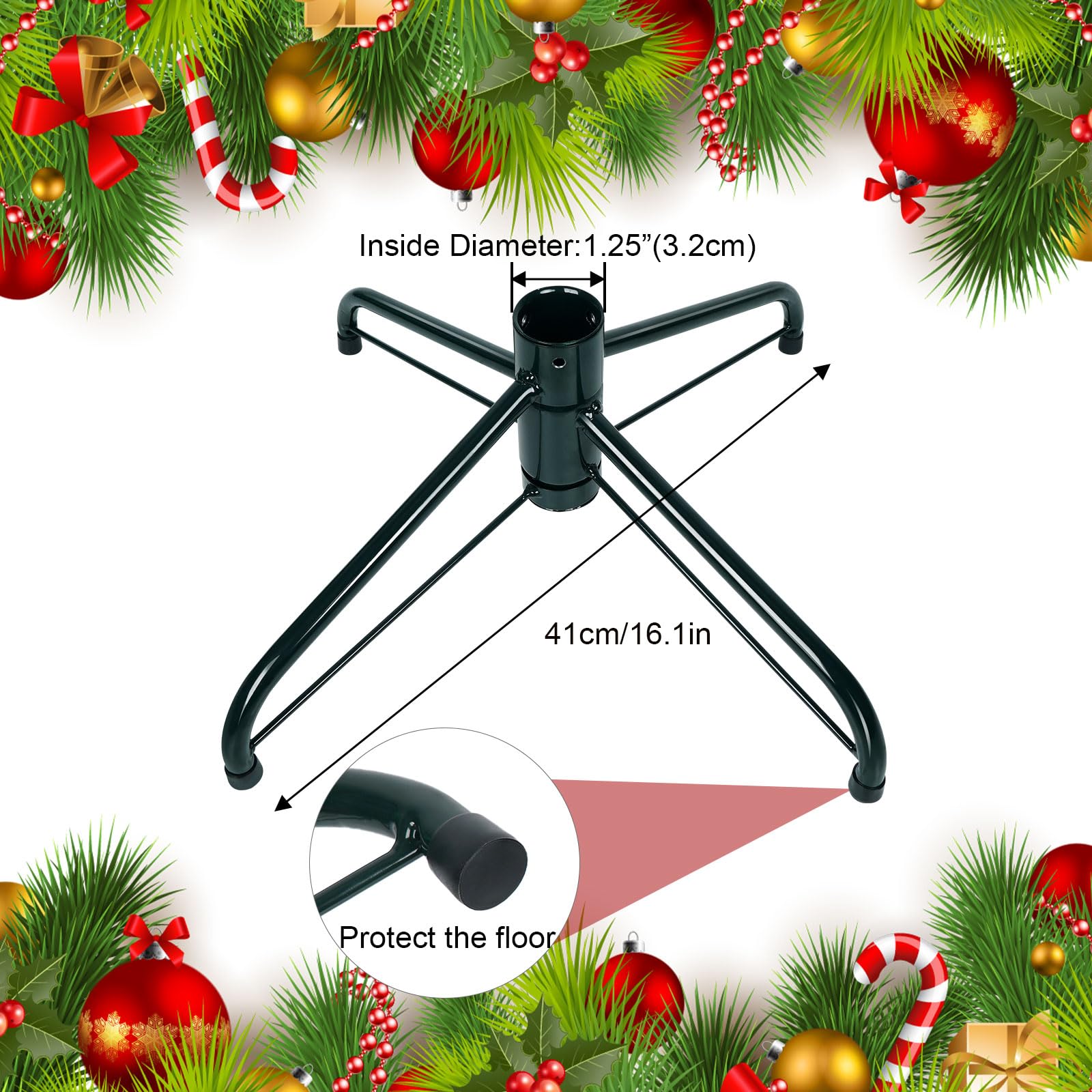 Christmas Tree Stand, Christmas Tree Base Replacement (Length16.1, Dia 1.25