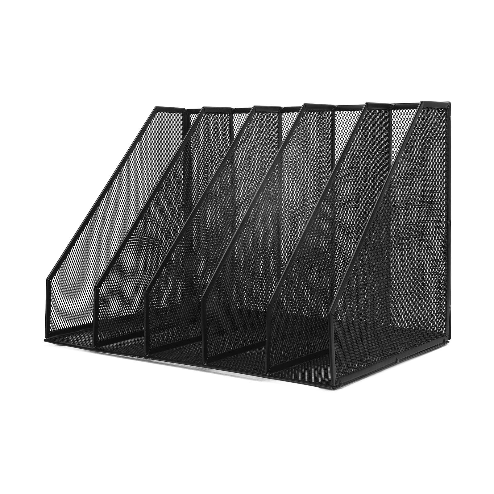 banapoy Organizador de Archivos Escritorio Clasificador Documentos Carpeta Archivos Vertical 5 Secciones Organizador Escritorio Malla Metálica Soporte Papel para Suministros Oficina