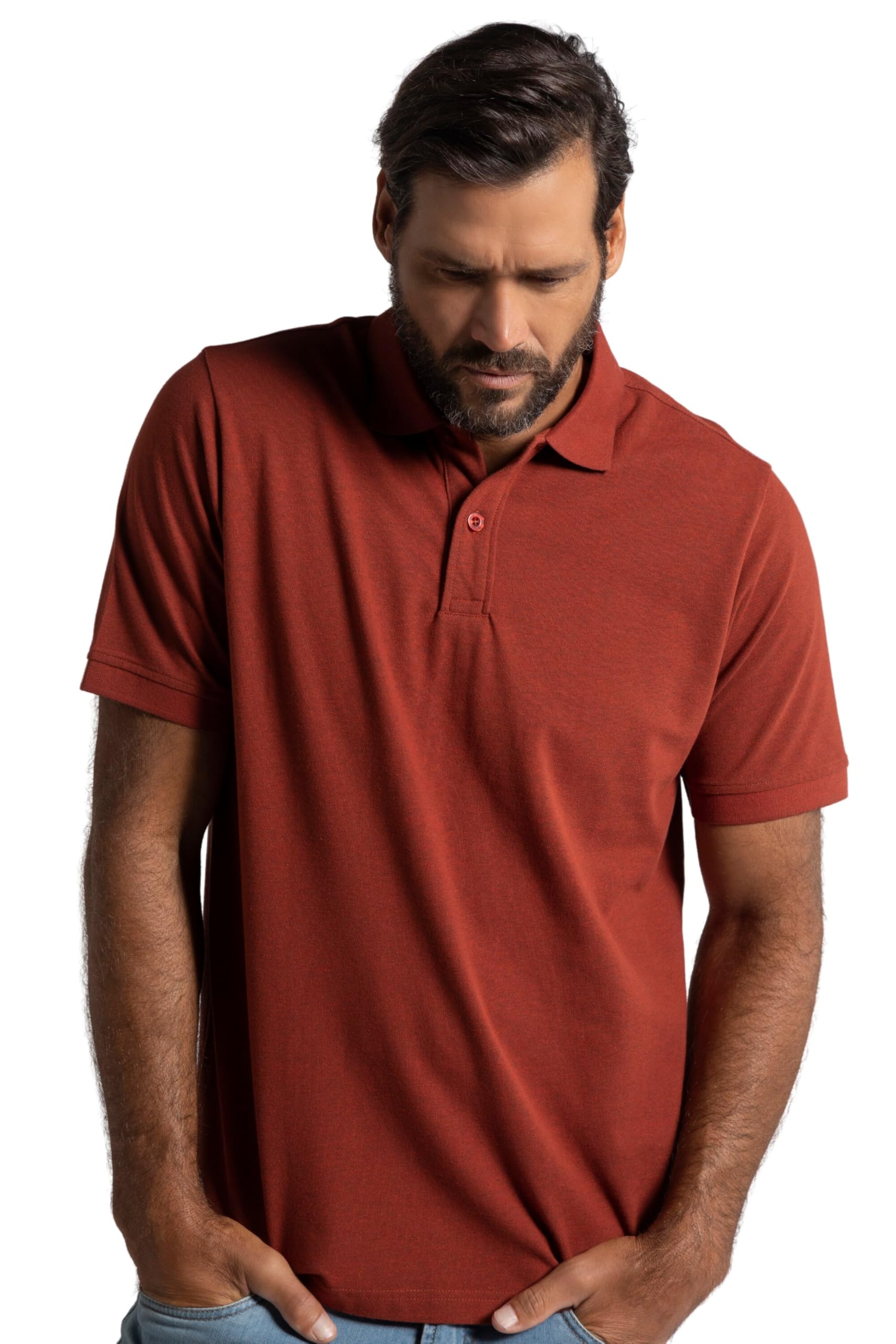 JP 1880 Men's Poloshirt Polo Shirt, Copper, 7XL