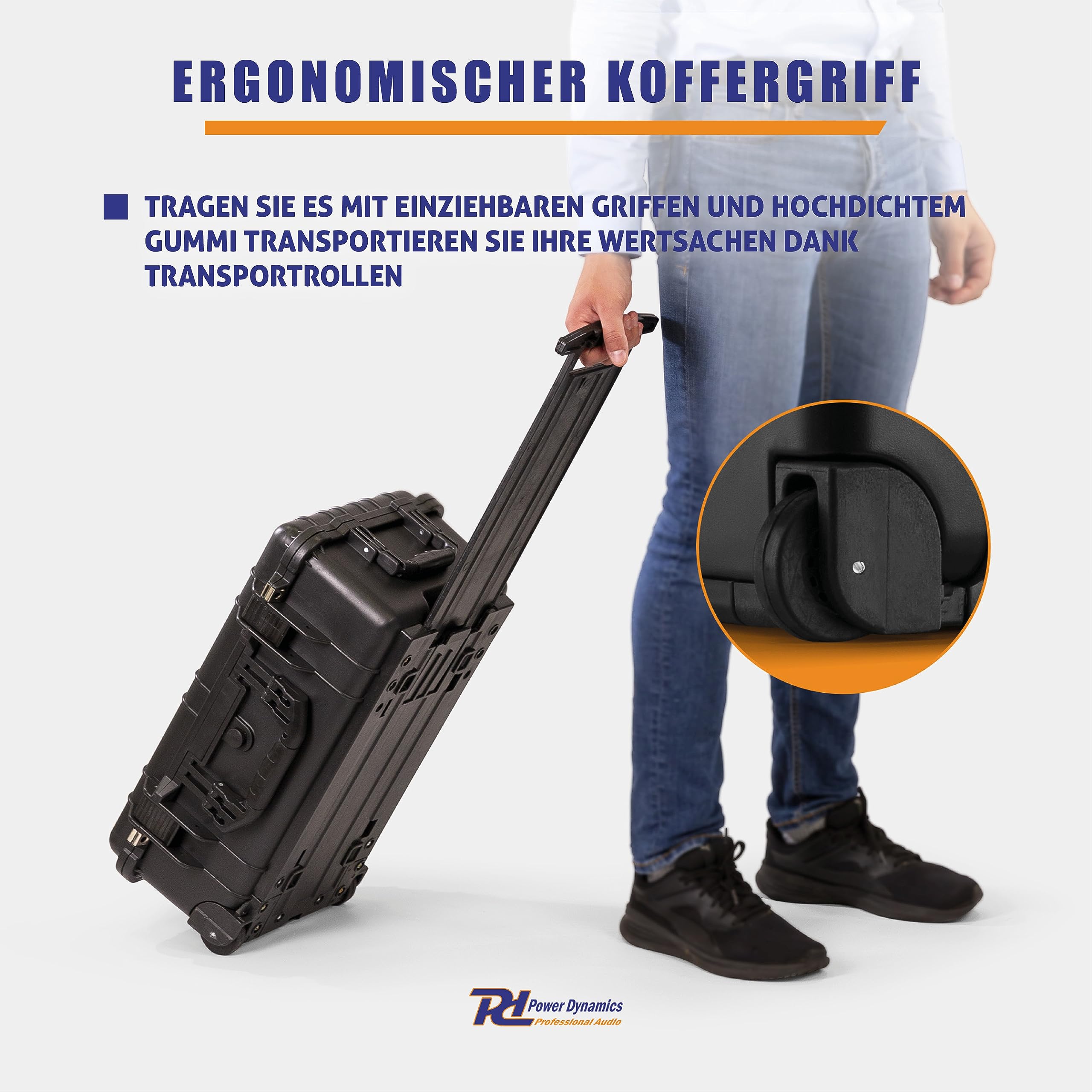 Power Dynamics GIGCase30T Universal Outdoor Hartschalenkoffer, Trolley, Wasserdicht, Kamera Koffer für Handgepäck, Waffenkoffer, Foto Koffer, Pistolenkoffer, Transportkoffer mit Rollen