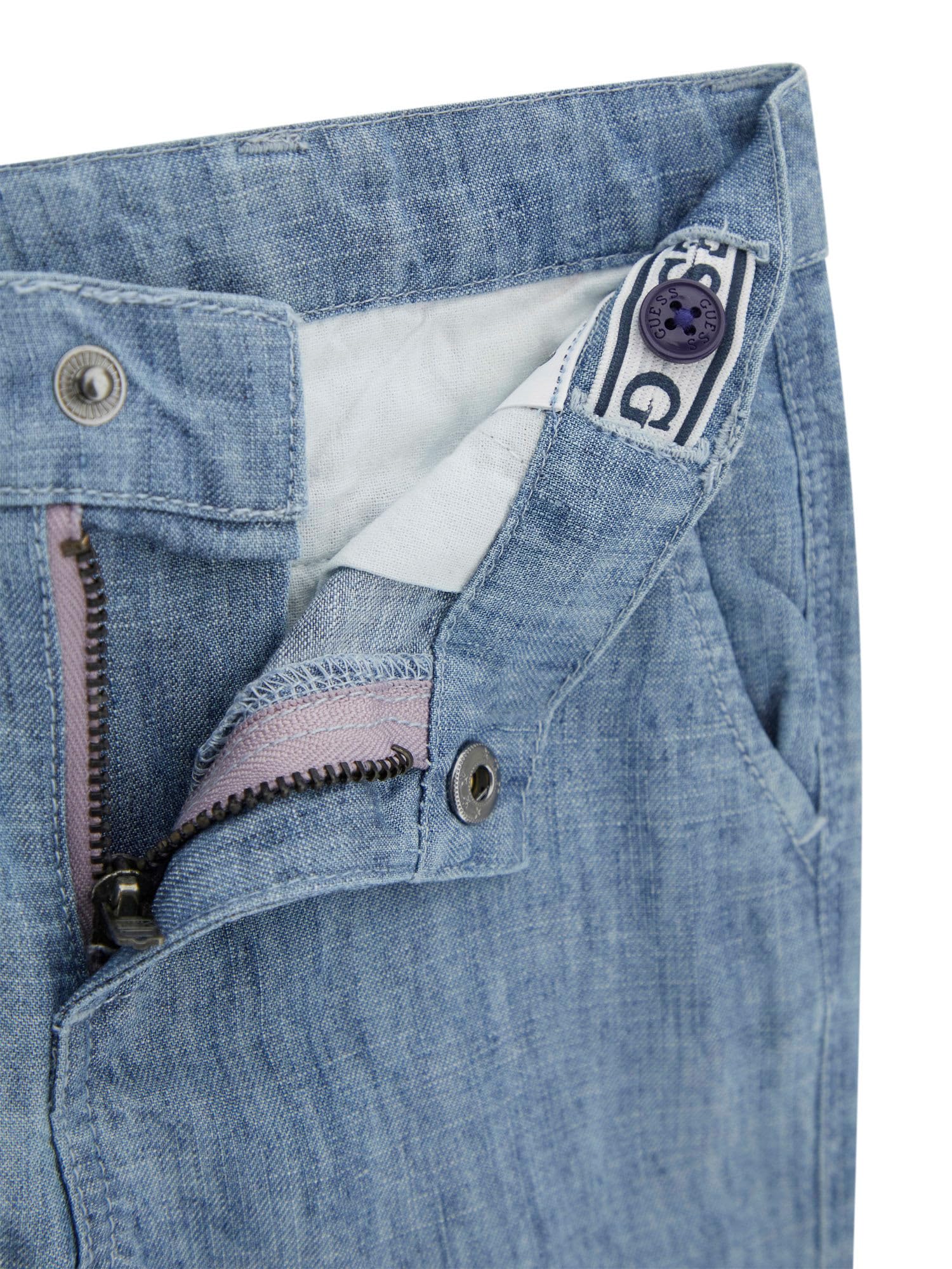 Guess Bermuda da ragazzo in chambray misto lino ecologico