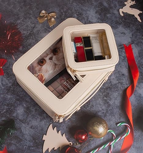 Miniatura 7 de LETGO Bolsas de maquillaje transparentes, bolsa de aseo aprobada por la TSA con cremallera, organizador de maquillaje transparente, de gran tamaño,