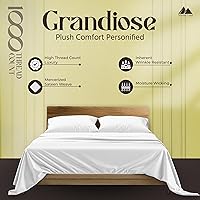 Vista 2 de Mayfair Linen Sábanas de 100% algodón egipcio tamaño individual, juego de sábanas de 1000 hilos de algodón egipcio, 3 piezas (blanco) con bolsillo