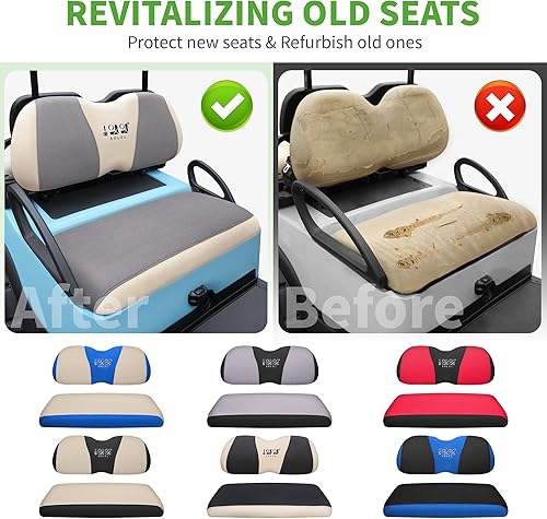 Miniatura 4 de 10L0L Fundas elásticas para asientos de carrito de golf, perfectas para Yamaha Club Car Precedent y la mayoría de asientos delanteros originales,