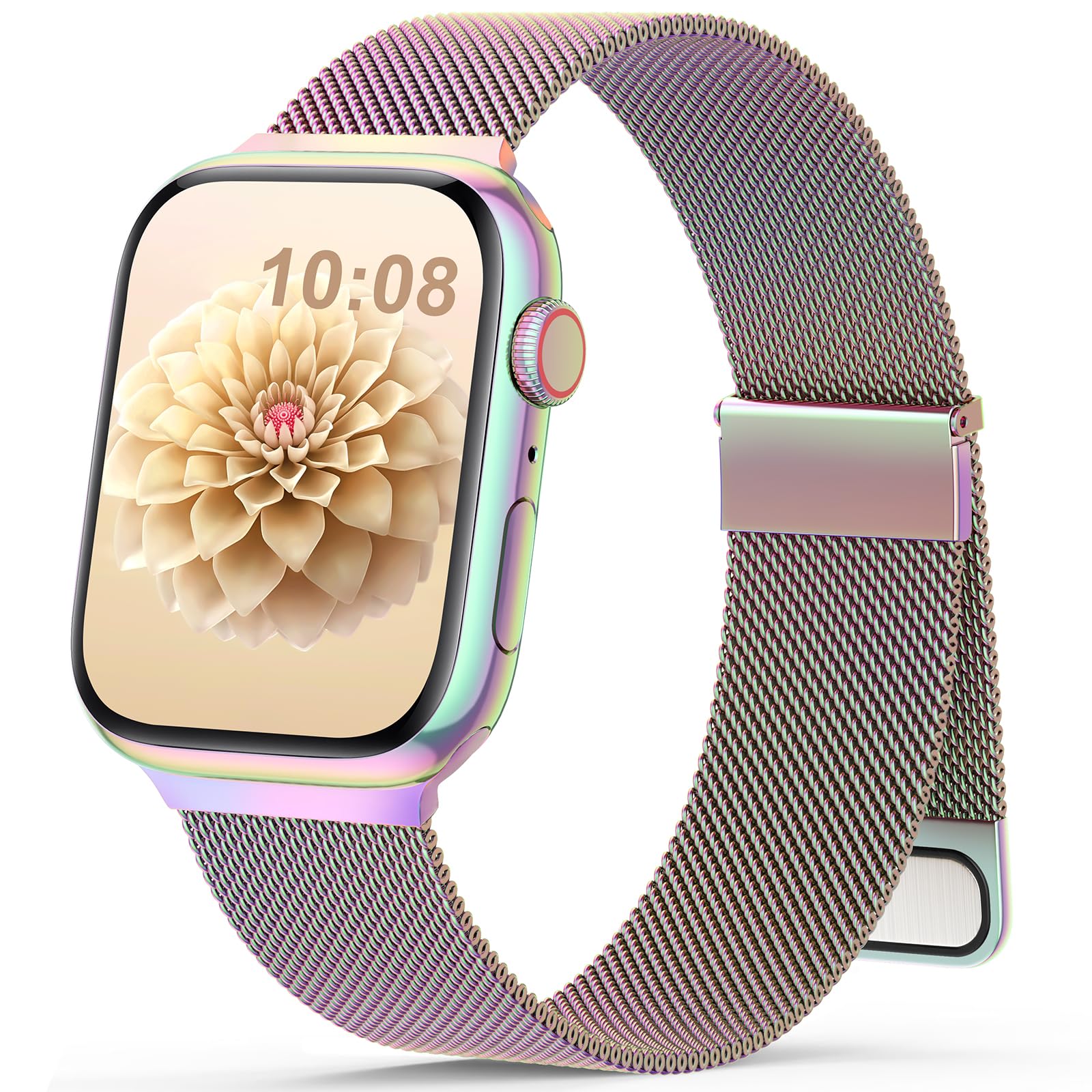 Ersatzarmband Kompatibel mit Apple Watch Armband 40mm 41mm 42mm 44mm 38mm 45mm 46mm 49 Damen Herren Einstellbar Magnetisch Metall Edelstahl Armbänder für iWatch SE Ultra Series 11 10 9 8 7 6 5 4 3 2 1
