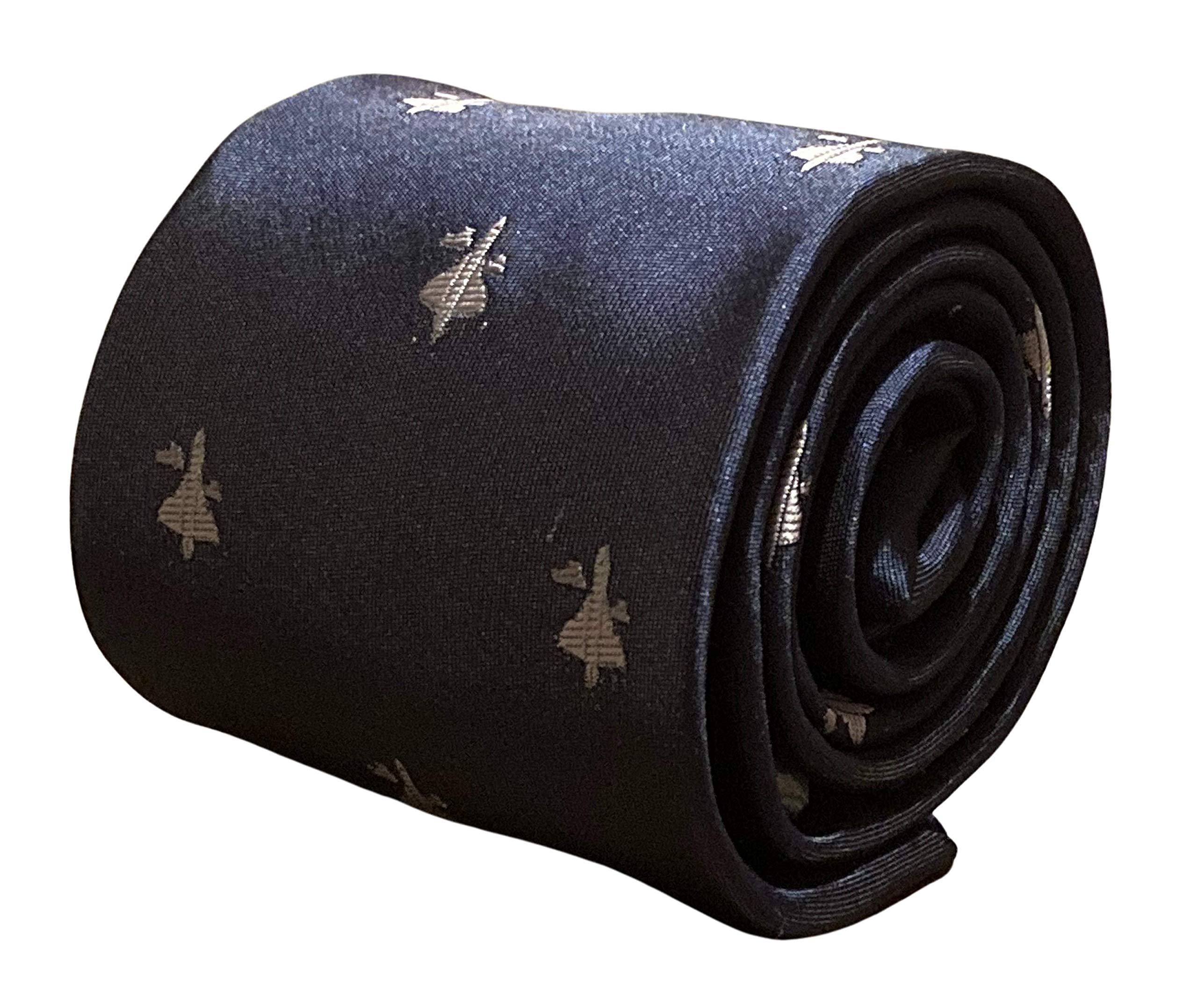 Frederick Thomas Men's Navy Blue ’S Tie With Concorde Airplane Design, Classic 147Cm Length Necktie, Ideal For Office, Weddings And Formal Event, Classic 8Cm Width