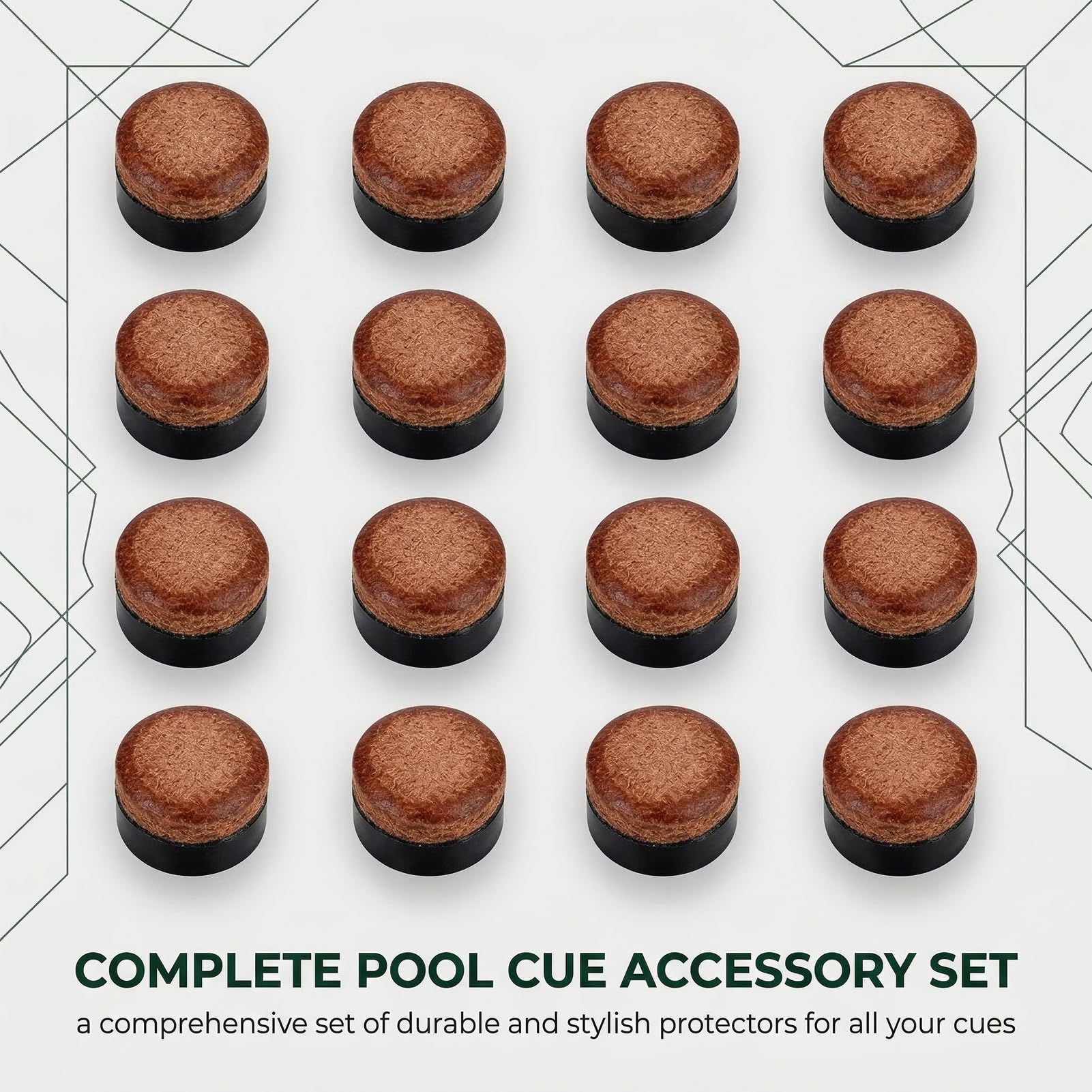 20 Embouts De Queue De Billard En Cuir Dur – 12 Mm, Vissables, Sans Colle, Compatibles Avec La Plupart Des Queues