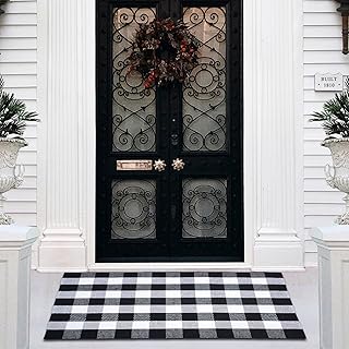 29 Entryway Wall Ideas Guests Will Notice The Moment They Walk In 98 Buffalo Plaid Area Rug - 27.5x43 Inches, Black and White Checkered, Wash...