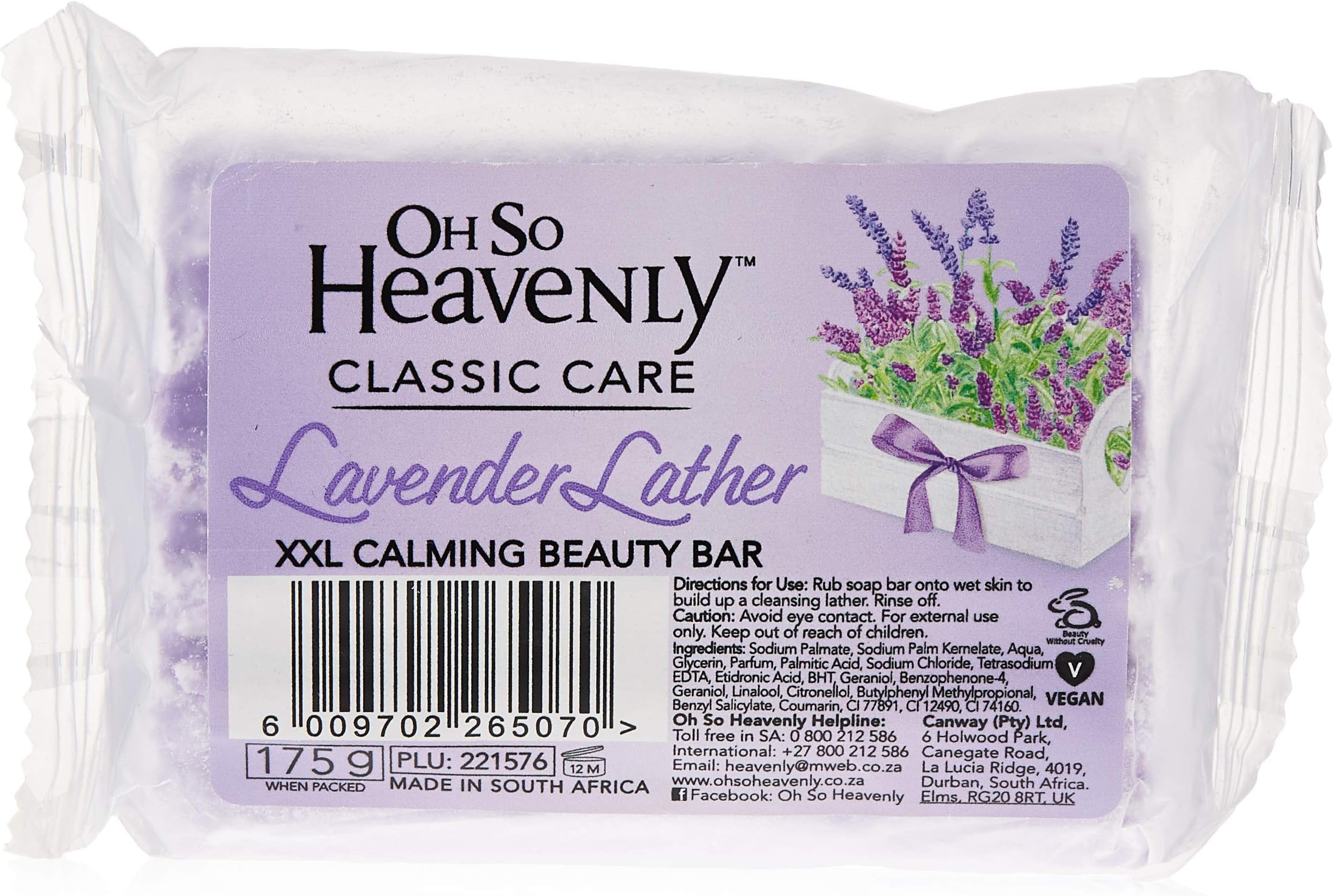 Oh So Heavenly Lavender Lather Beauty Bar, 175 gm