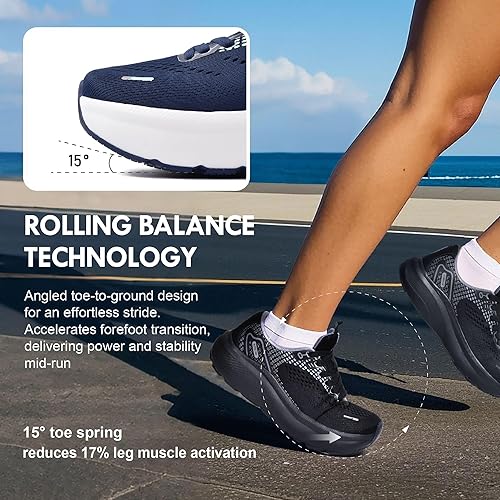 Miniatura 5 de JACKSHIBO Zapatos de Puntera Ancha para Mujeres con Soporte de Arco, Zapatillas Anchas para Correr, Caminar, Atletismo, Tenis, Ortopédicos para