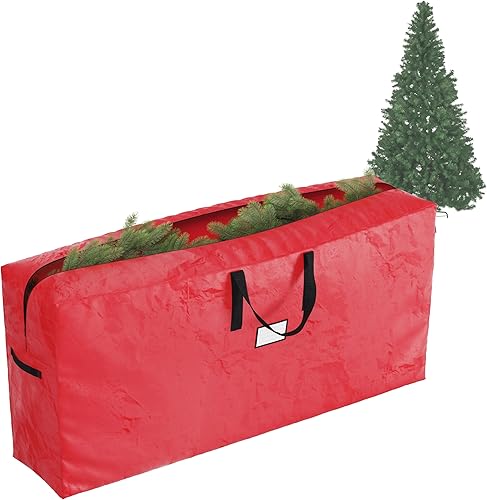 Bolsa de almacenamiento para árbol de Navidad - Bolsa impermeable que contiene árboles artificiales de hasta 9 pies, decoraciones navideñas,
