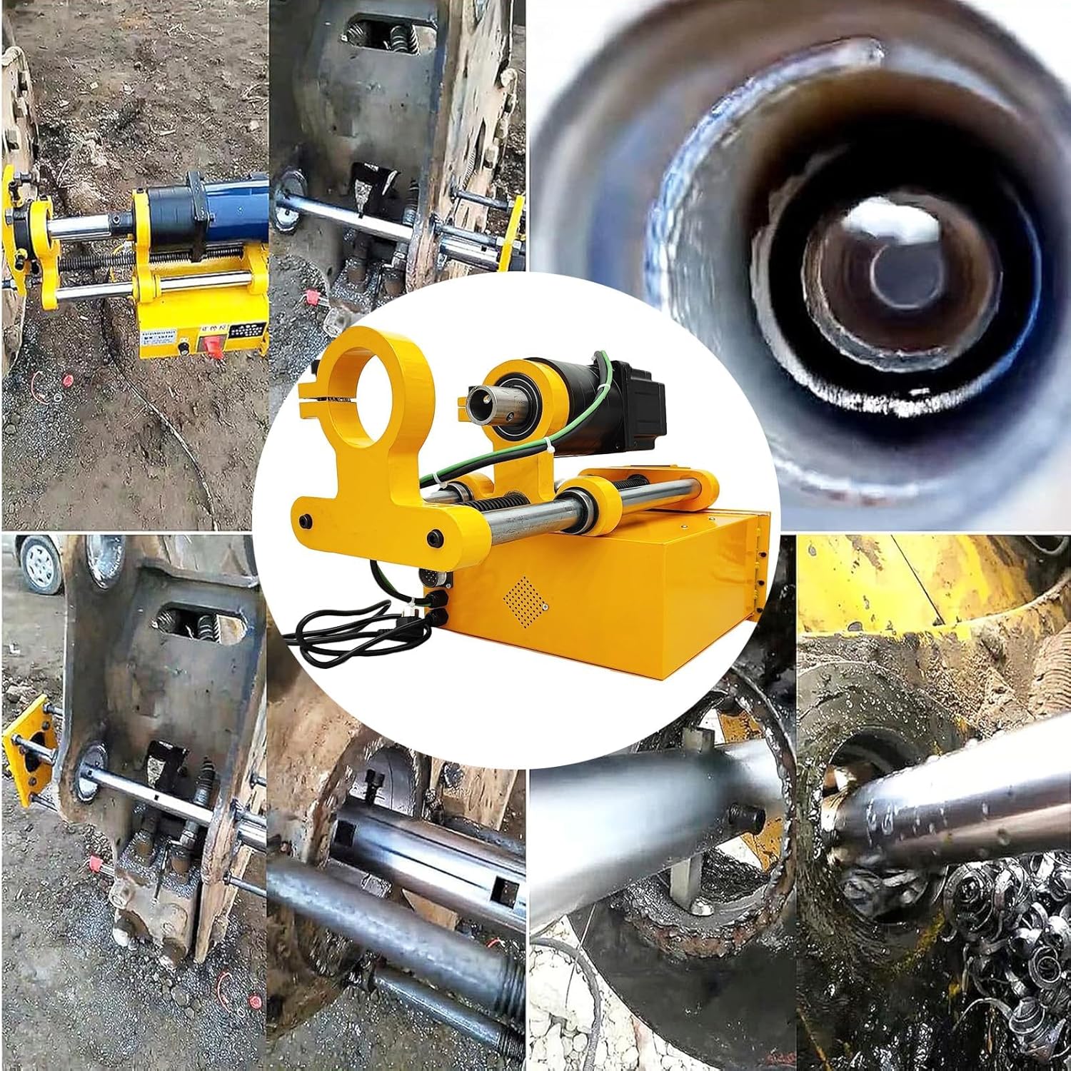Line Portable Boring Machine Welder 55-260MM(2.16-10.23inch) Hole Diameter, with Control Handle, Portable Auto Rotary Inner Boring Welding Machine Not Include MIG Welder