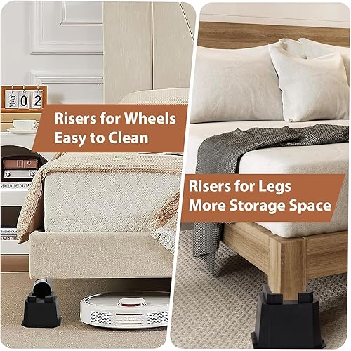 Miniatura 10 de Elevadores de cama de 2 pulgadas, elevadores de muebles de cama de 2 pulgadas, elevadores de altura de 2 pulgadas, resistentes, elevadores de cama