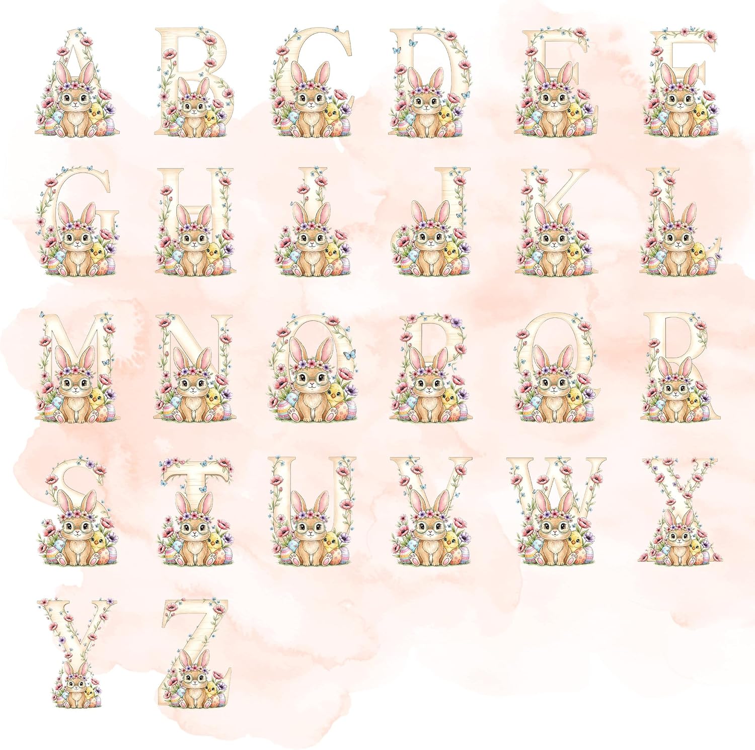 CALLIE Personalized Rabbit Chicks Easter Clear Gift Bag with Name and Initial, Custom Bunny Tote Bags Basket for Eggs, Party Favors Easter Birthday Gift for Kids, 7.87 × 7.87 × 3.15 Inch - Image 7