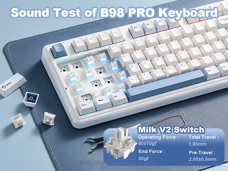 Amazon.com: YUNZII B98 PRO 96% Wireless Mechanical Keyboard(Blue