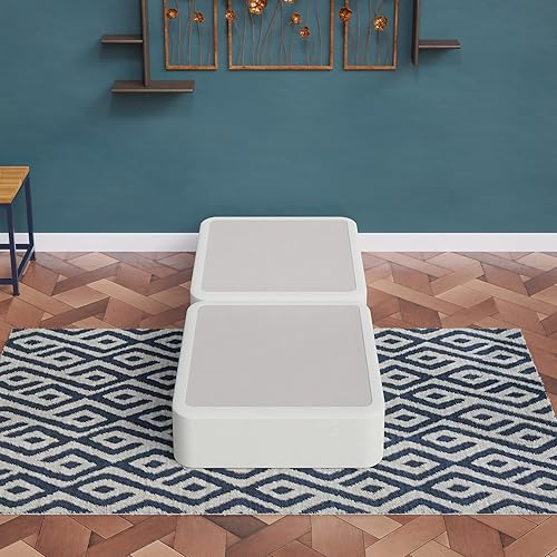 Miniatura 58 de Nutan, Somier dividido resistente de 8 pulgadas para soporte de colchón, duradero y totalmente montado, base de madera natural para King (plegable)