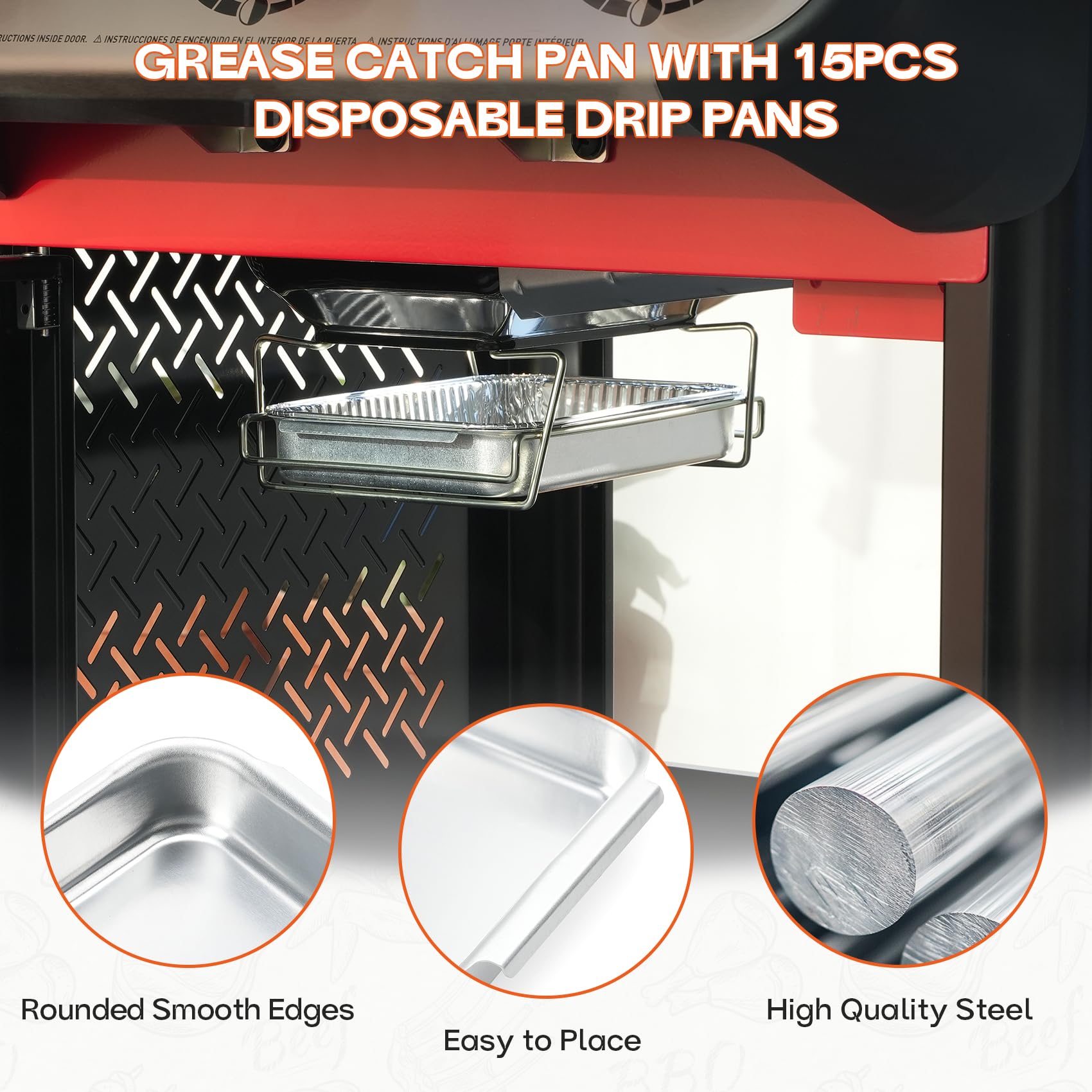 onlyfire Kit de Bac Récupérateur de Graisse pour Barbecue à Gaz Weber Spirit 2025 et Genesis 2022 - Inclus 1 Bac en Aluminium Robuste et 15 Barquettes Jetables - Accessoire Barbecue 22,8 x 15,5 cm