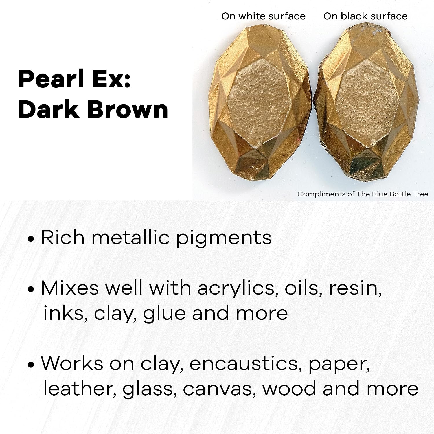 Jacquard Pearl Ex Pigment Powder 0.5 oz Dark Brown - Loose Mica Powder for Epoxy Resin, Watercolors, Calligraphy Ink & Clay - Epoxy Pigment Powder - Epoxy Resin Color